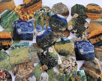 Van Gogh Oil Painting Stickers: Mini Paper Decals (22/45 Pcs)