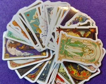 Fantasy Tarot Stickers: Shiny Waterproof PVC Decals (25/50pcs)