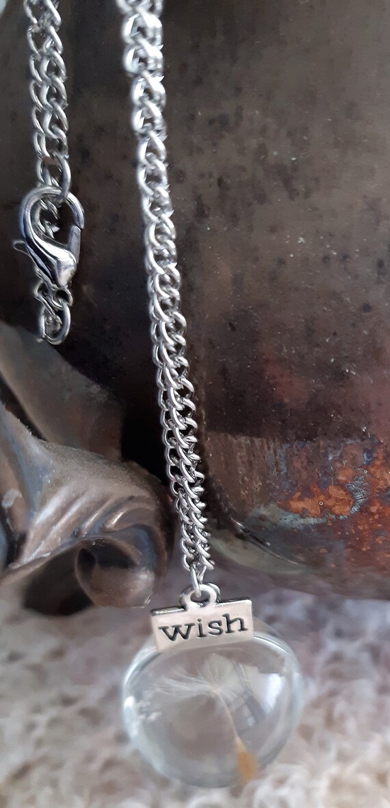 Dandelion wish crystal necklace shop