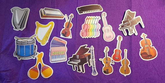 Musical Instruments  Cartoons Creative Graffiti Stickers 25/50PCS For Scrapbooking Journalling Bicycle Scooter Helmet Laptop Computer