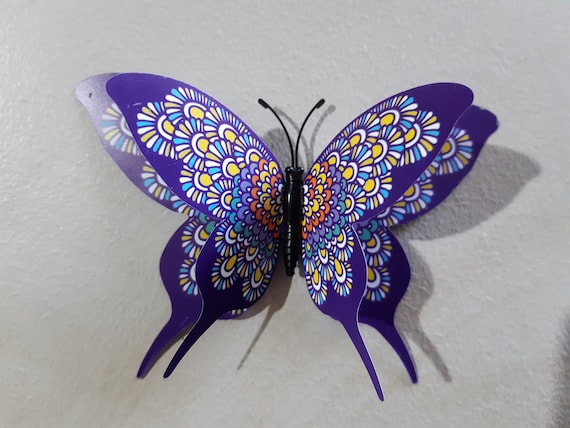 Fragrance butterfly Wall Sticker scented 6 Pcs Double-layer 3D  Home Decor Butterflies wedding decoration Magnet Fridge stickers