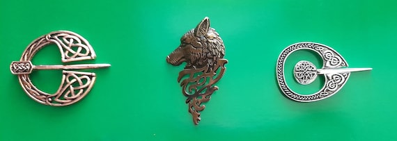 Old Cultures Inspired Brooch Collection - Penannular Shoulder - Shawl Scarf Clasp - Cloak Pin - Medieval Viking Metal Pin Badge - 1 piece