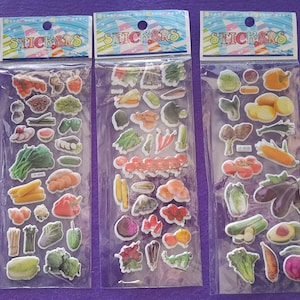 Groentestickers 3D Puffy Bulk 4 vellen Educatieve stickers Scrapbooking cartoon stickers