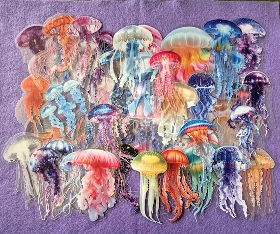 Jellyfish Stickers, Colorful and Educational, 25/50 pieces, No repeated patterns, for Kids and Students, High quality, Waterproof