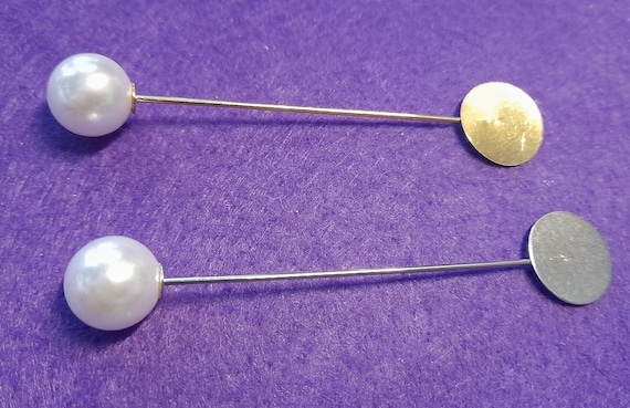 Gold  Pearl Alloy Long Brooch Pin Base Blank Tray Bezels Brooches For DIY Lapel Dress Jewelry Making Accessories