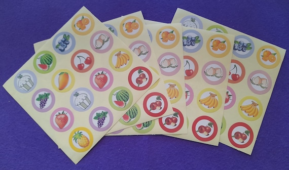 Fruits and Sweets Labels, Fruit and Sweets Stickers, 80Pcs Cute Cartoon Educational Stickers For Children Scrapbook Phone Laptop Gifts Seal