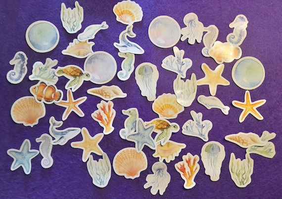 Underwater finding Stickers Cute Sea Animal Art Stickers 46 Pcs For Scrapbooking Craft Supplies Labels Journaling Gift Labels Paper Sticker
