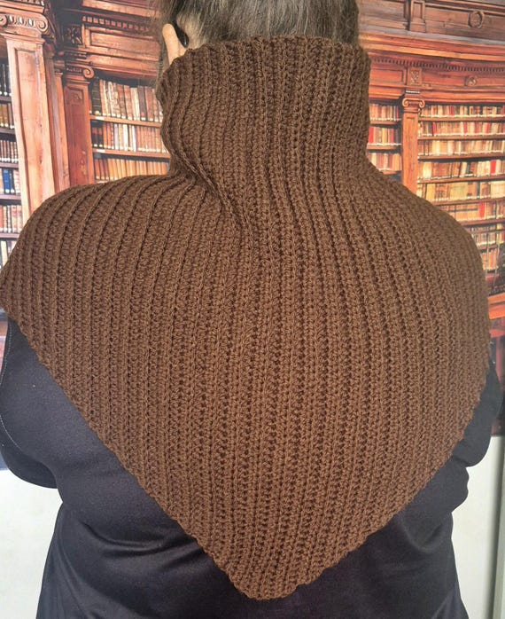 Brown triangular Scarf, handmade, Acrylic Yarn, Crochet, 184 x 46  centimetres