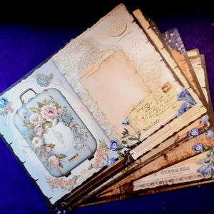 Reise- und Kartenmaterial, Vintage-Papier für Scrapbooking, 4/8 große Blätter plus 15 / 30 Stück große Illustrationen, keine Aufkleber, für Kunsthandwerk