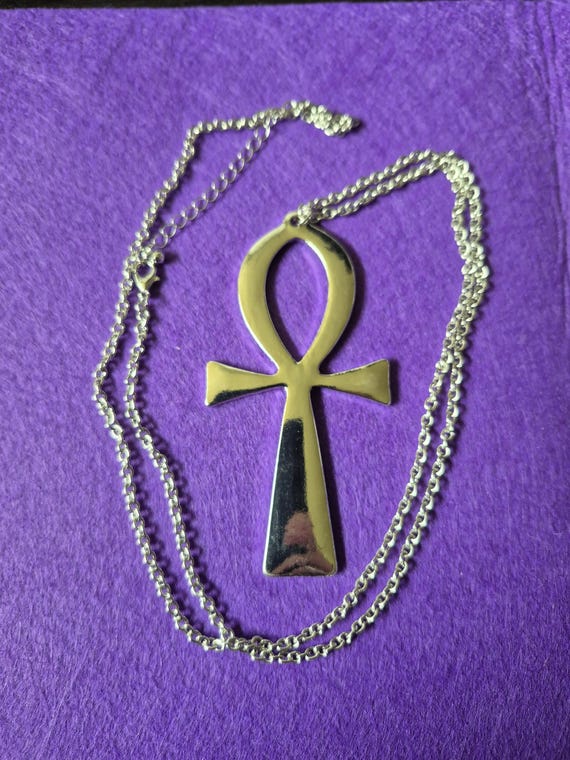 Ankh Necklace, Eternal Life meaning, Punk Hip Hop Necklace: Stainless Steel Chain