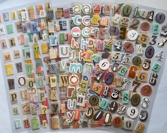 Retro Alphanumeric Stickers: Golden Scrapbooking Embellishments (6 Sheets)