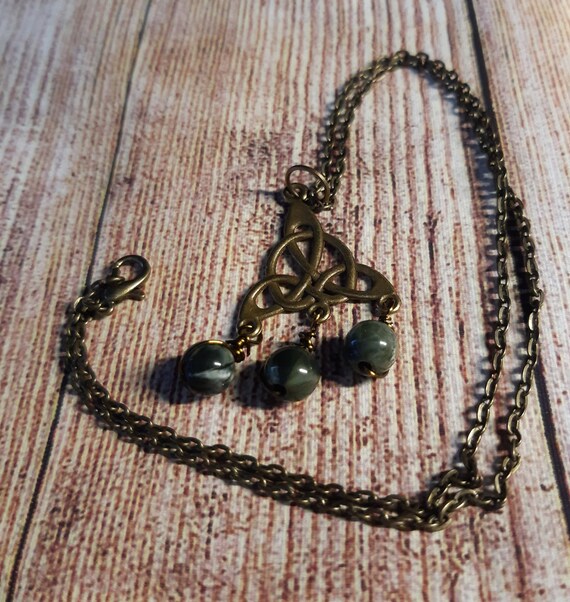 Necklace with Bronze Infinity or Triquetra Pendant. Bronze Chain. Available in 2 Styles. In Gift Bag.