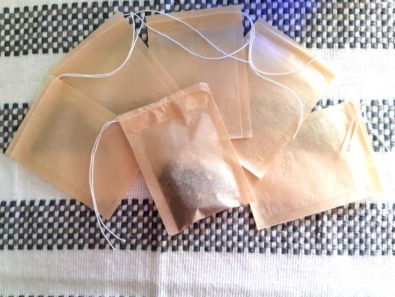 Empty Tea Paper bag. Drawstring. Tea Infuser Bag. Pouch for Loose Leaf. 20 bags. Available in 5x7cm or 7x9cm. Environmentally friendly.