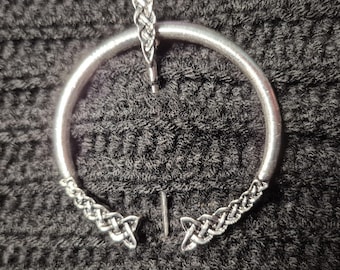 Celtic Knot Brooch: Nordic Cloak Clasp Pin, Bronze or Silver