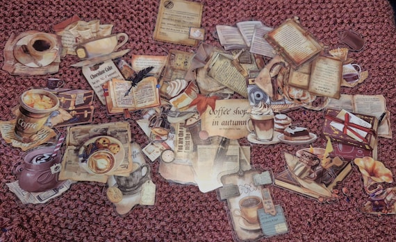 Retro Cafe Cartoon Stickers Plastic stickers, for Decoration, Coffee Drinks, Hand Drawing Style, Travel Stickers 25/50 pieces, Scrapbooking