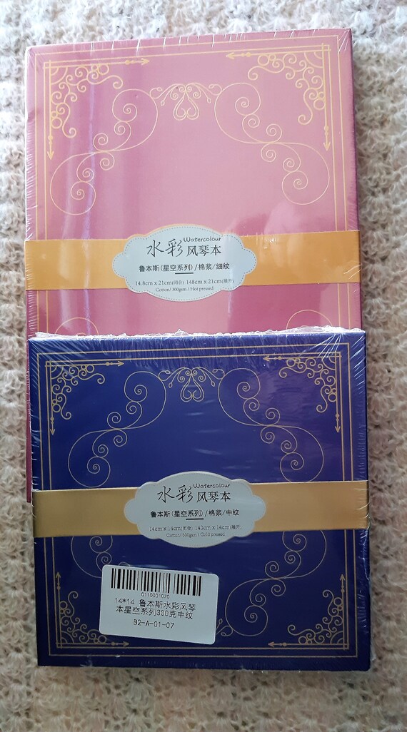 Paul Rubens Paper 300g cotton pulp paper, available in 2 sizes, Pink A5 Size, Blue 140x140mm Size