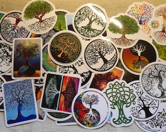 Tree of Life Stickers: Colorful Mystical Decals (25/50pcs)