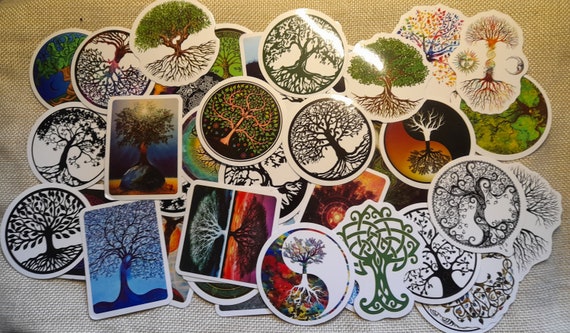 Tree Of Life Decal Stickers 25/50pcs Colorful mystical tree of life Travel Suitcase Phone Cool Decals Laptop Home Luggage Stickers DIY
