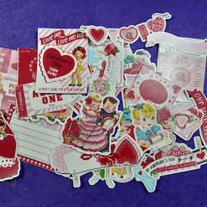Valentinstag Aufkleber, rote süße Puppe Babys, Vintage Aufkleber 17/34 Stück DIY Scrapbooking Album Junk Journal Dekorative Aufkleber