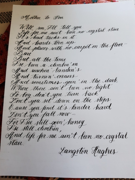 Poems to mother, English  Poetry, hand-written, various poets,