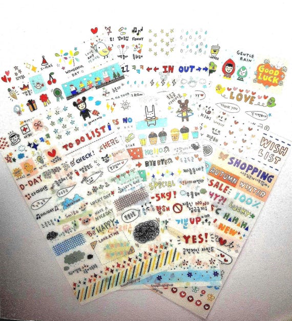 Daily Chores Stickers, To do List Stickers, Cartoon Sticker, Sticker, Scrapbook, Decoration, Stationery, Set of 3/6 sheets, lot of stickers