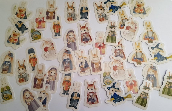 Magic Rabbit Album Paper Label 45PCS/box stickers Crafts And Scrapbooking Decorative Lifelog Sticker Cute Stationery