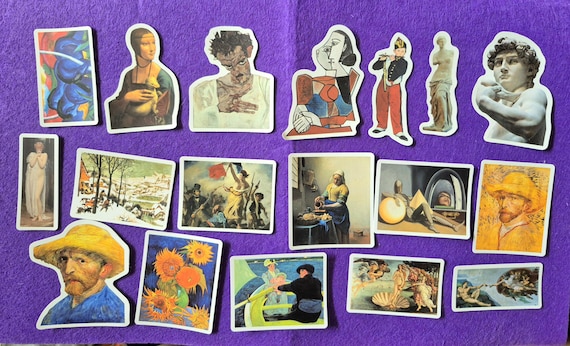 Famous Oil Painting Art Stickers  25/50 pieces Waterproof Decals DIY Laptop Phone Decoration