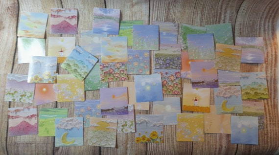 Landscapes and Weather Paper Stickers, 3 styles available, in a cute box,  around 45 pieces per pack
