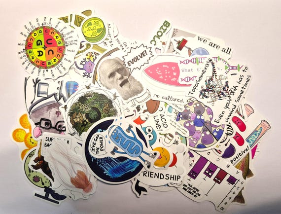 Biology and chemistry Stickers: 25 Pieces Colorful Decal Set