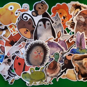 Set di adesivi impermeabili con design carino di animali, cartoni animati, 25/50 pezzi, per bagagli, chitarra, frigorifero, auto, cancelleria per bambini, scatola, casco