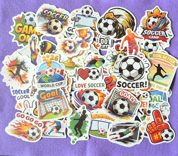 I love soccer Decal Stickers 25/50 pieces Phone Laptop Luggage Skateboard Decorations