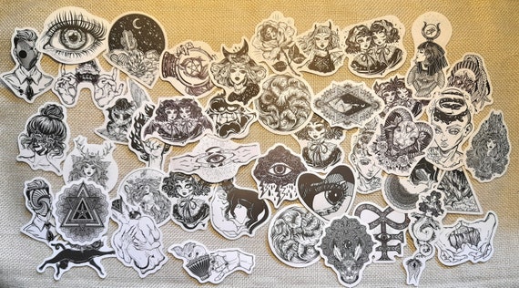 Dark Fantasy Fairy Hag Witch Gothic Totem 50pcs Decal Stickers Phone Laptop Skateboard Car Notebook Guitar Bike Motorcycle