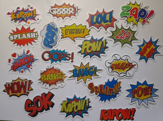 Wow Boom Bang Omg Oop 50pcs Explosion Cloud Style Anime Slogan Stickers Pack for Phone Laptop Luggage Skateboard Sticker