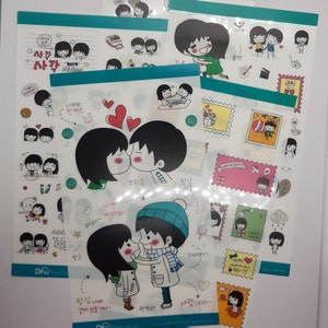 Aufkleber, Liebe, Pvc, Cartoon Aufkleber, Tagebuch Aufkleber, Scrapbook, Dekoration, Briefpapier, Aufkleber, 5er-Set