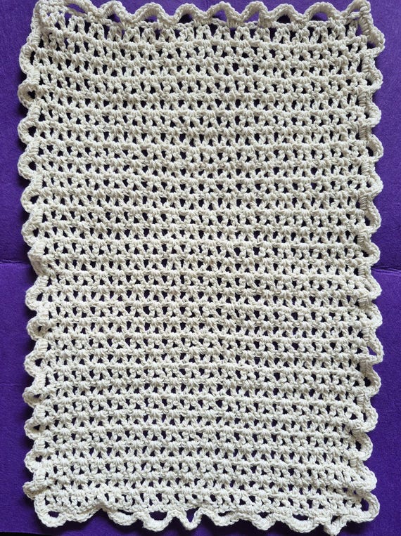 Cotton Placemat, Crochet Handmade, Macrame cord, Vintage style