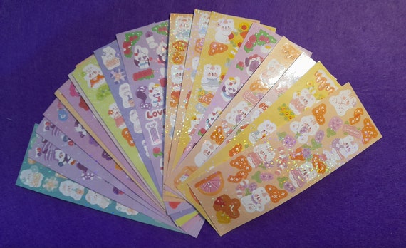 Glittering Stickers, 3/6 assorted sheets, around 20 stickers by sheets DIY Children Decor, Stationery, Scrapbooking