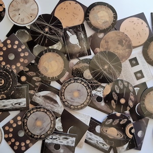Adesivi Astronomia 3, adesivi didattici, foto di astronomia vintage, pianeti e costellazioni Set da 23/46 pezzi, adesivi di carta kawaii