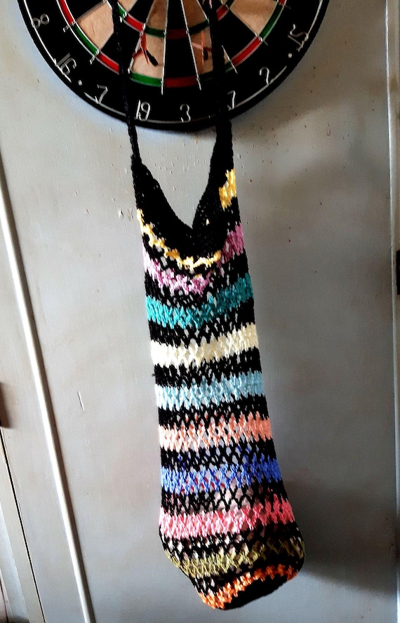 Beach bag. Shopping bag. Net crochet.