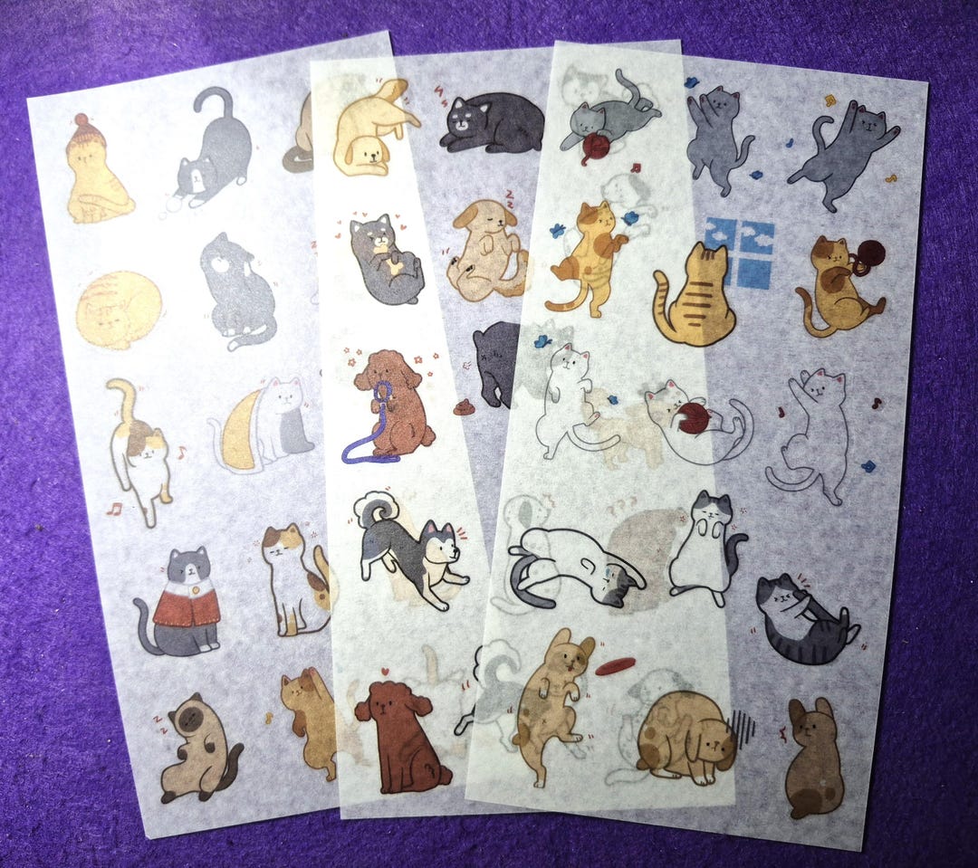 Cats Stickers, Planets Stickers, 3 Sheets, a Lot of Stickers, Adhesive ...