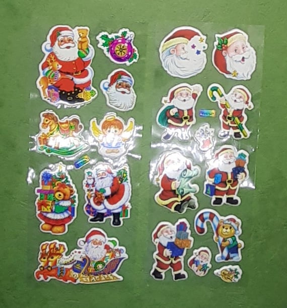 Christmas Bubble Sticker - 3D Christmas Stickers - Merry Christmas Gift - Christmas Decorations - Christmas Ornaments -  4 Assorted Pcs