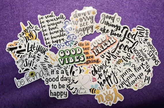 Inspirational Quote Sticker 25/50pcs Scrapbook Phone Laptop Stickers Notebook Guitar PVC material