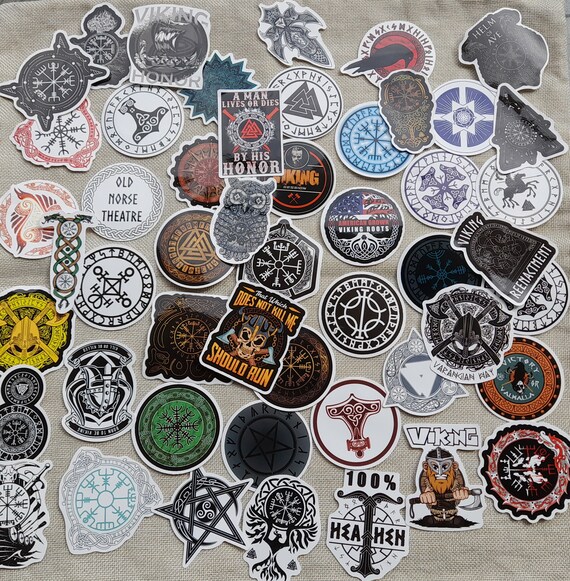 Rune Stickers - Viking Stickers - Pirates Style Stickers - Mysterious Totem Symbol - 25/50pcs - For Mobile Phone Laptop Suitcase Skateboard