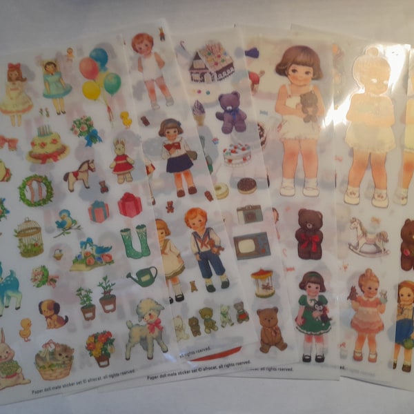 Poppenstickers, Collectie 2, Decoratieve Stickers DIY Scrapbooking Dagboek Sticker Briefpapier Stick Label Schoolbenodigdheden