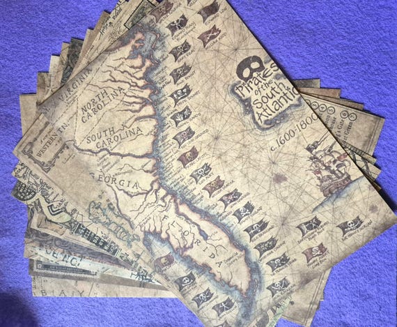 Vintage maps, Scrapbooking Paper, No Stickers, 10 sheets, high quality paper for packaging and embellishment