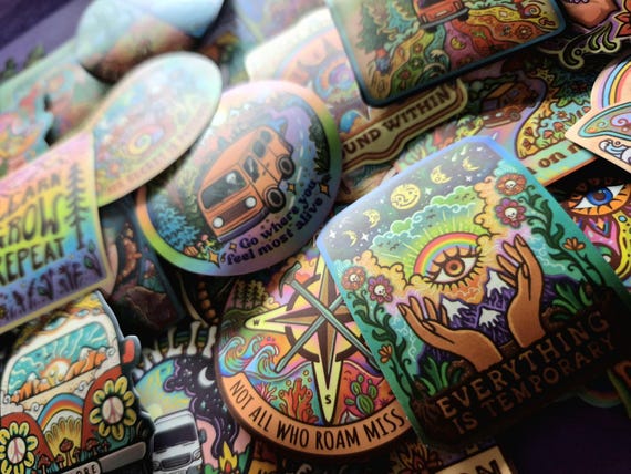 Bohemian Camping and Holiday Cartoon stickers Boho Style Decals (25/50 Pcs)