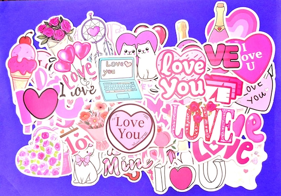 Love stickers, Love decorations, Love expressions, Valentine day stickers, 25/50 pieces for phone, Label Decoration, Scrapbooking, Album