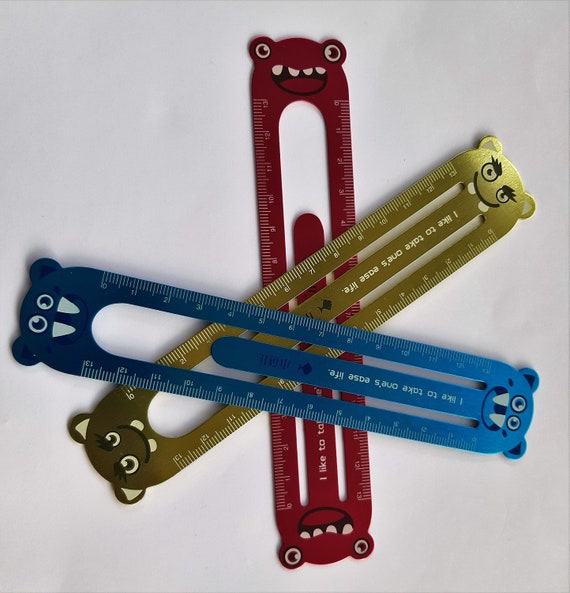 Cute cartoon aluminum alloy student ruler, 13 centimeters and 3 colours available