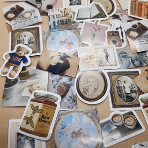 Oude tijdstickers, 23/46 stuks vintage stijl, memorabilia, doe-het-zelf notitieboekjedecoratie stickers tags scrapbooking briefpapier schoolkantoor