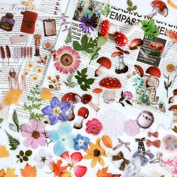 Stickers, PET Stickers, Set of 40, Vintage Style, available in 4 collections to choose from,