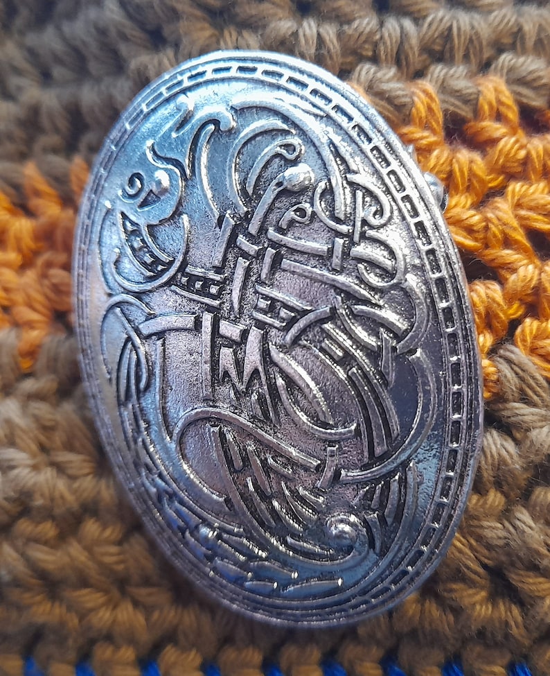 Viking Carved Rune Pin - Ethnic Pin - Ancient Style Brooch - Totem ...